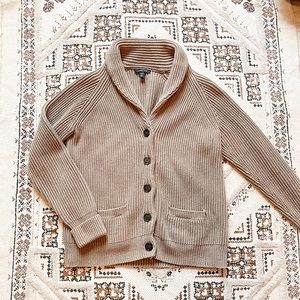 • lands’ end thick button up cardigan •